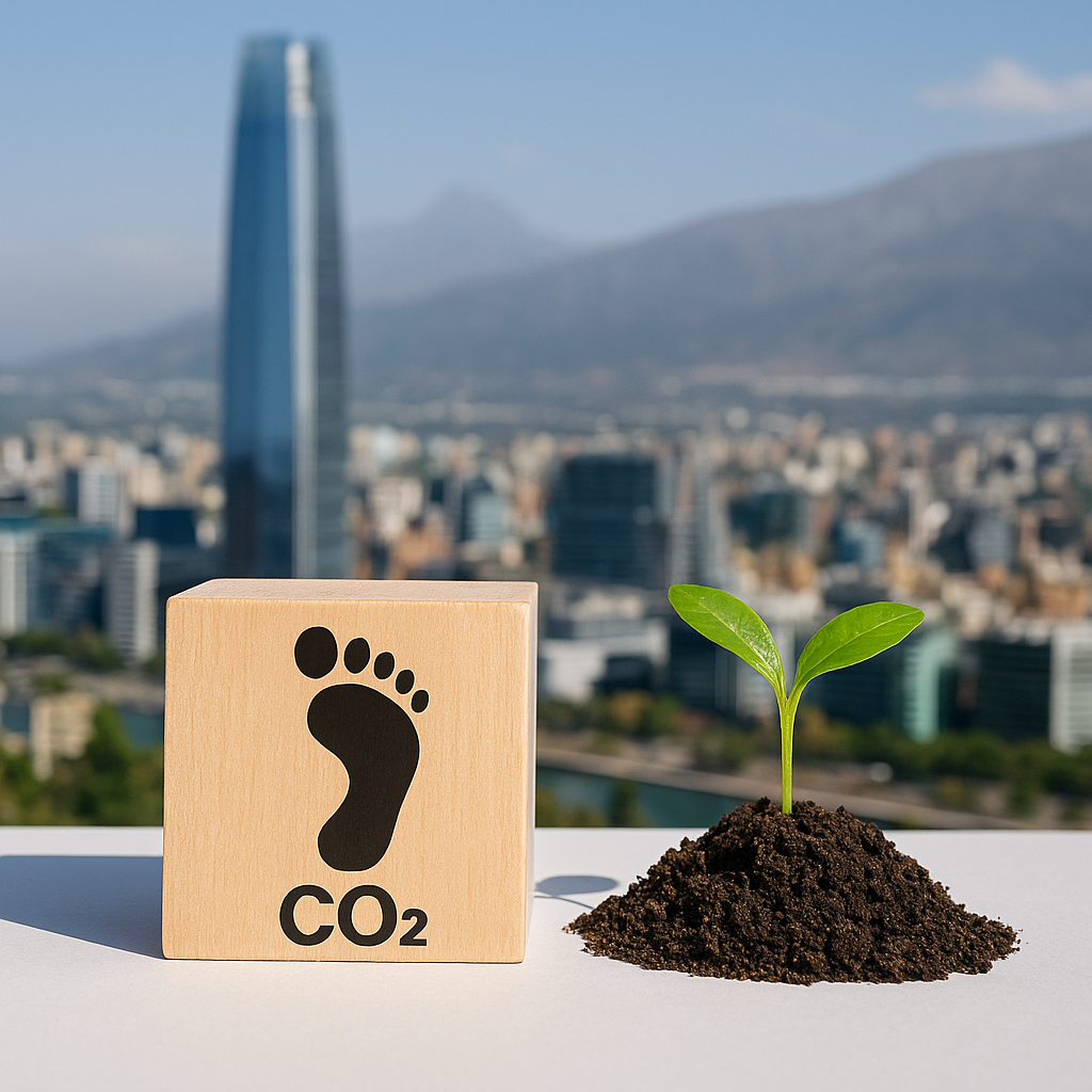 Ilustración sobre huella de carbono en Chile e ISO 14064